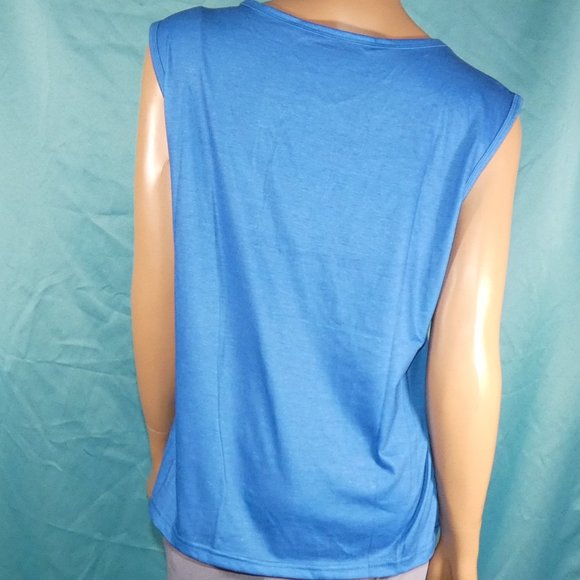 *REDUCED* Sleeveless T-shirt butterfly "Whisper Words of Wisdom, Let it Be" Blue - Picture 5 of 5